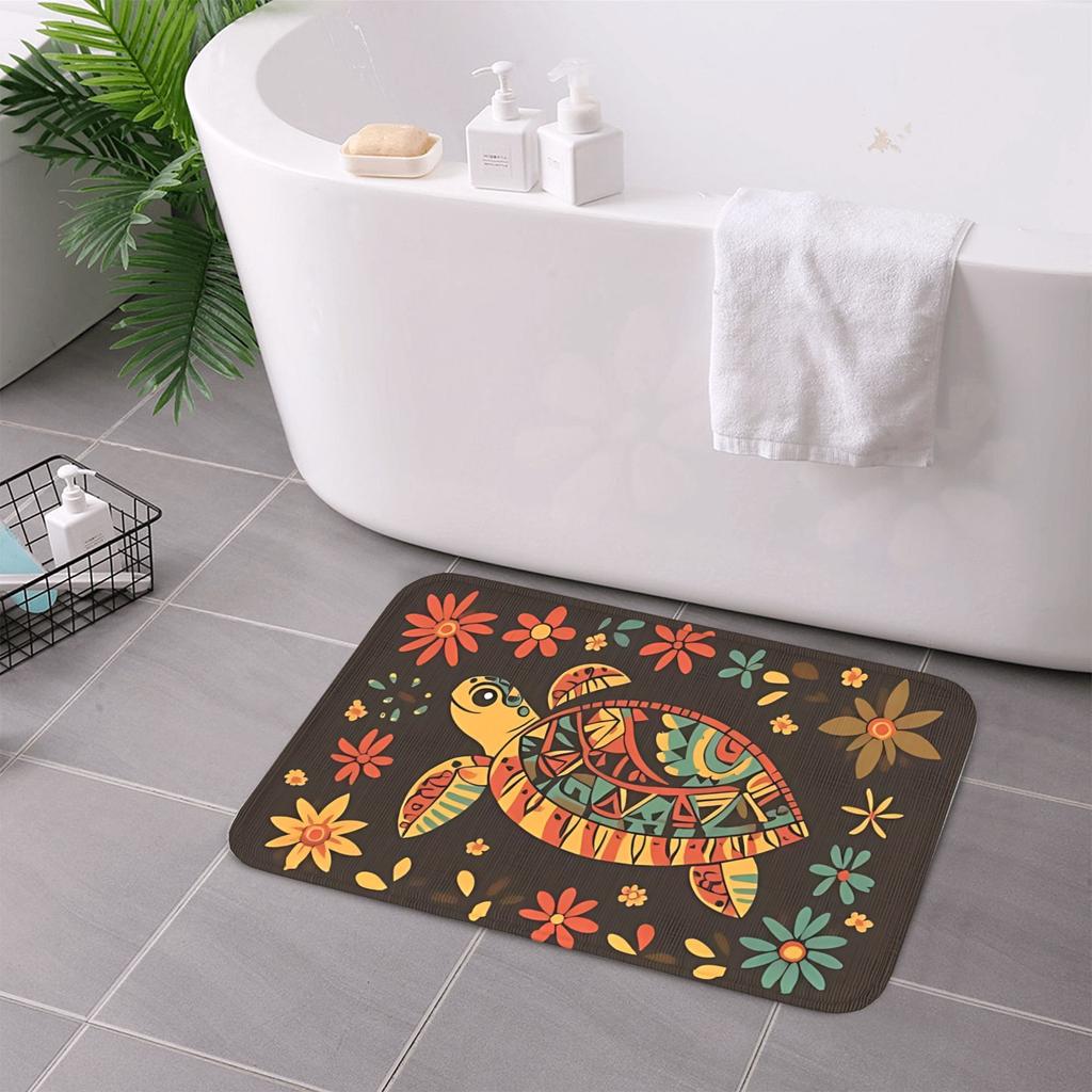 1PC Tropical Turtle Garden Kitchen Rug Non-Slip Door Mat Pop design Bathroom Rug Bath Mat Carpet for Home Sink Laundry ecoreeree