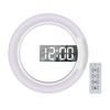 ABS Stylish LED Mirror Hollow Wall Clock For Modern Living Room Digital Desk Clock Alarm Clock Light