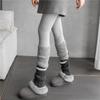 2pairs American Retro Cashmere Color Blocking Long Sock Winter Warm Knitted Leg Warmers for Women Lolita JK Boot Cover Stockings
