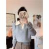 A Laid-back, Niche Design Style, Loose and Slimming Sweater, Knitted Sweater, Women's Autumn New Lapel Long-sleeved Top