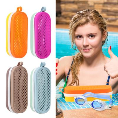 1Pcs Dual-Sided Zipper Swimming Goggles Storage Box Silicone Breathable Sun Glasses Protection Box Large Capacity Portable