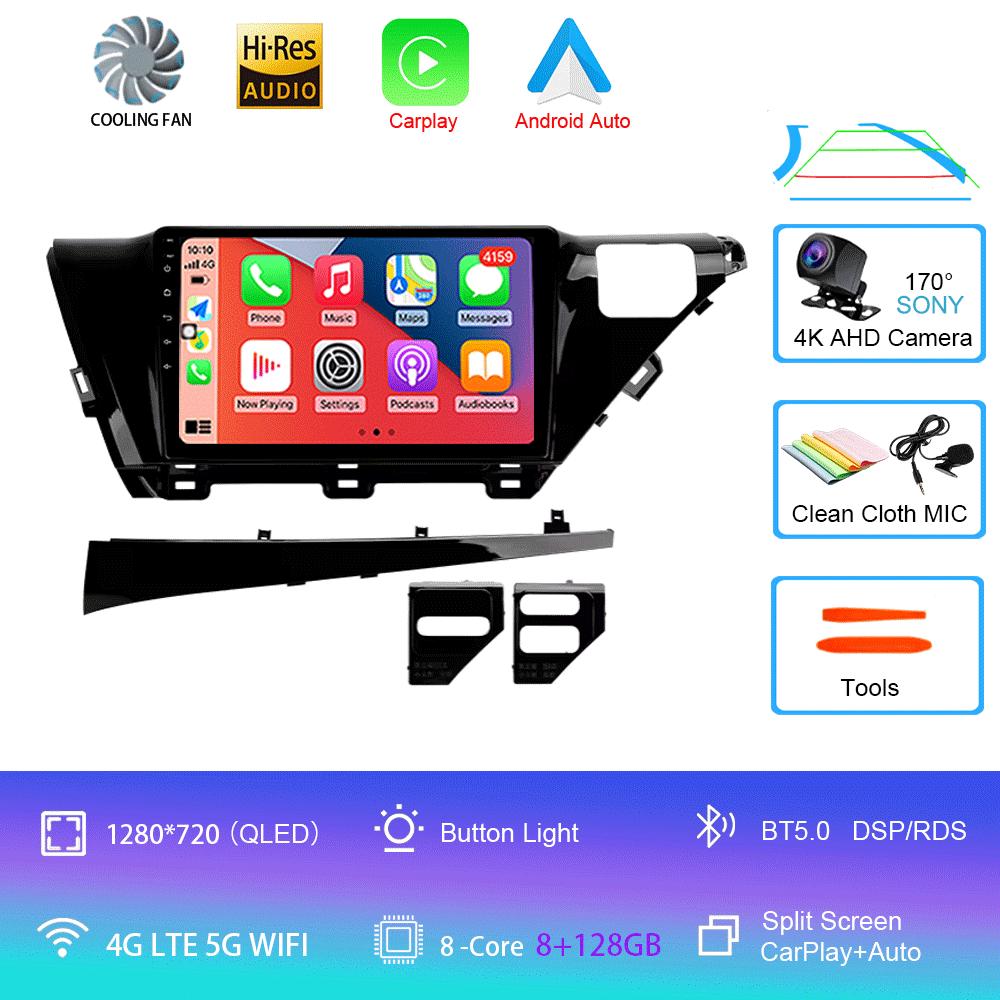 Car Radio Android 14 Carplay Auto For Toyota Camry 8 XV 70 2017 2018 2019 2020 Multimedia Video Player Navigation GPS Stereo DSP