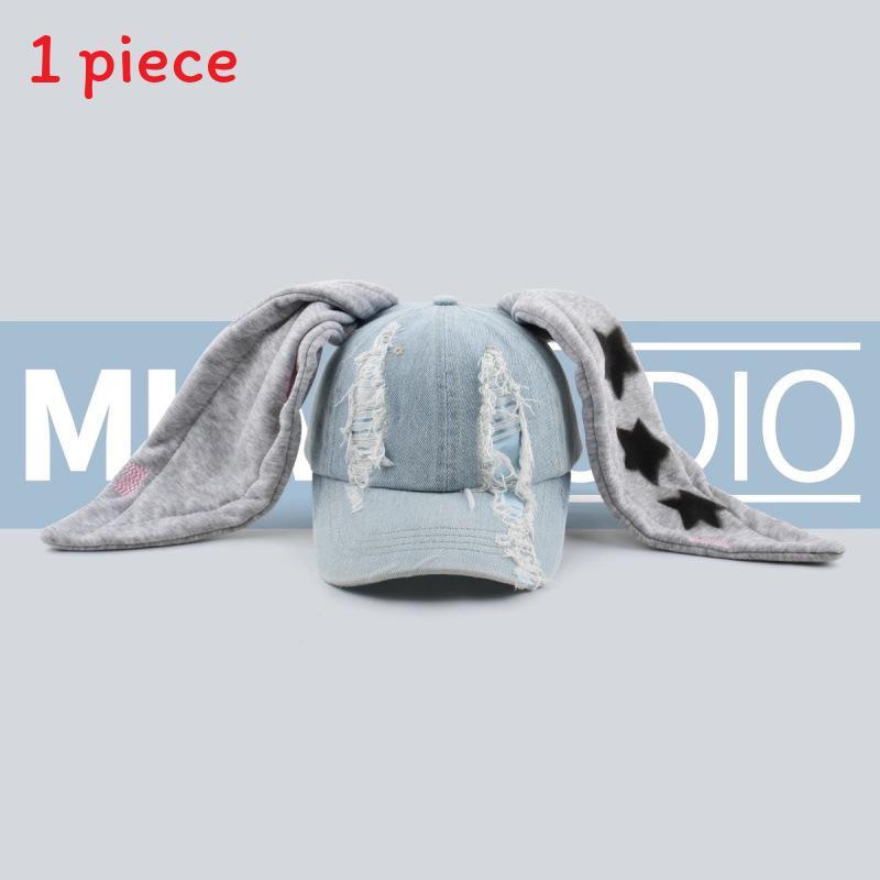 Newjeans Inspired Denim Baseball Cap With Handpainted Graffiti For Street Style And Sun Protection
