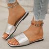 Large Size Slippers for Women Fashion Versatile Sandals Anti Slip Beach Flat Slippers Summer Square Toe Light Walking Shoes