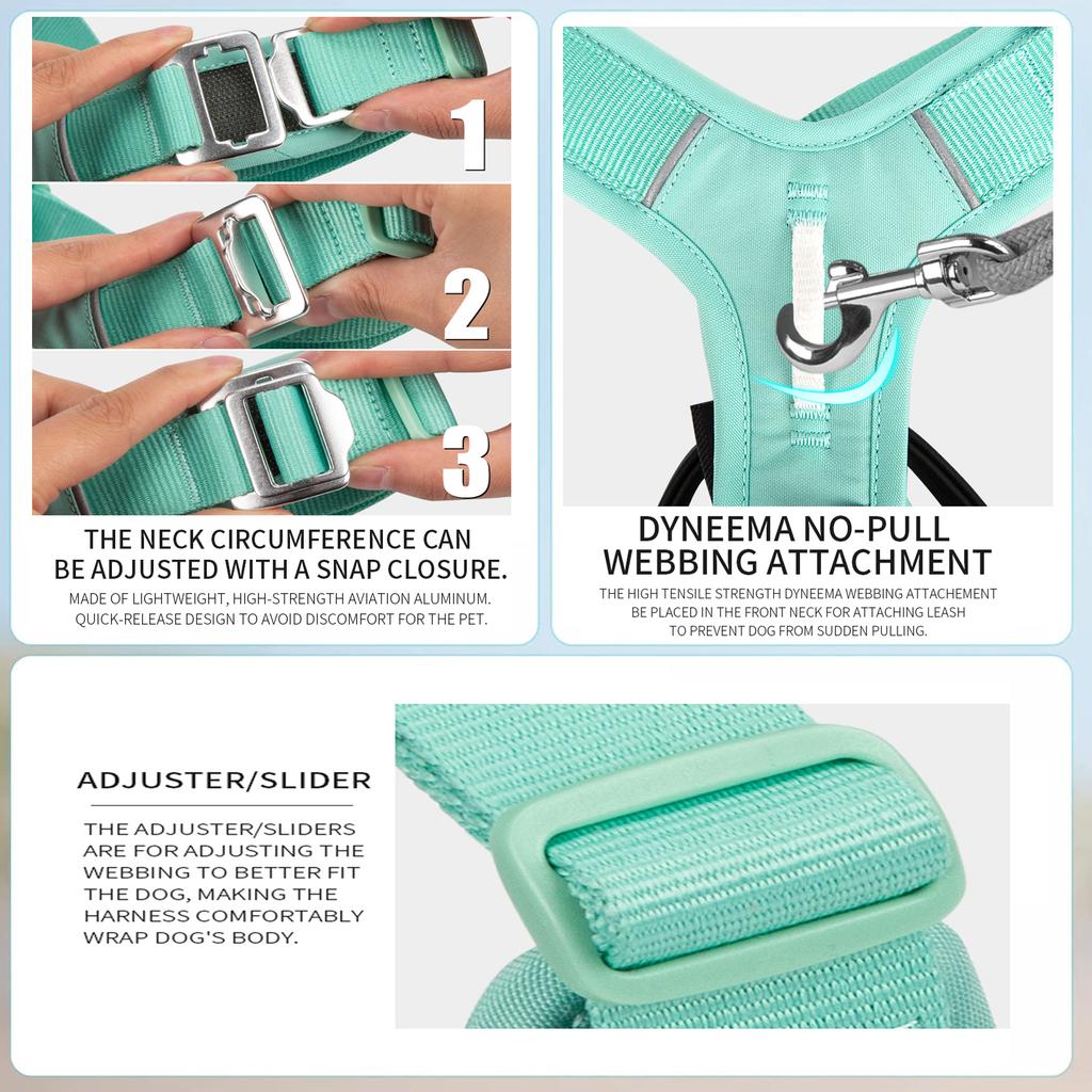 ForPet Geschirr No Pull Nylon Reflektierendes Hundegeschirr Verstellbar Bequem Kontrolle Spazierengehen Laufen Zubehör