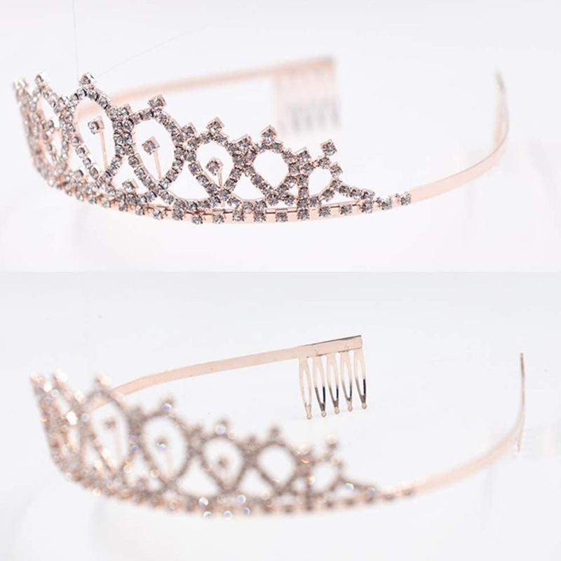 Birthday Tiara and Crown for Women Birthday Sash for Girls Birthday Decorations Rhinestones Headband Hair Accessories
