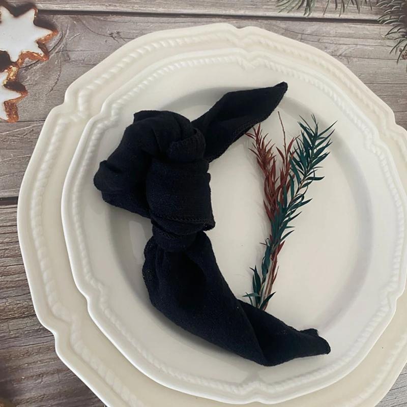 30pcs Handmade Cloth Napkins 40X40cm Boho Rustic Dinner Napkin for Birthday Wedding Party Baby Shower Christmas Table Decoration