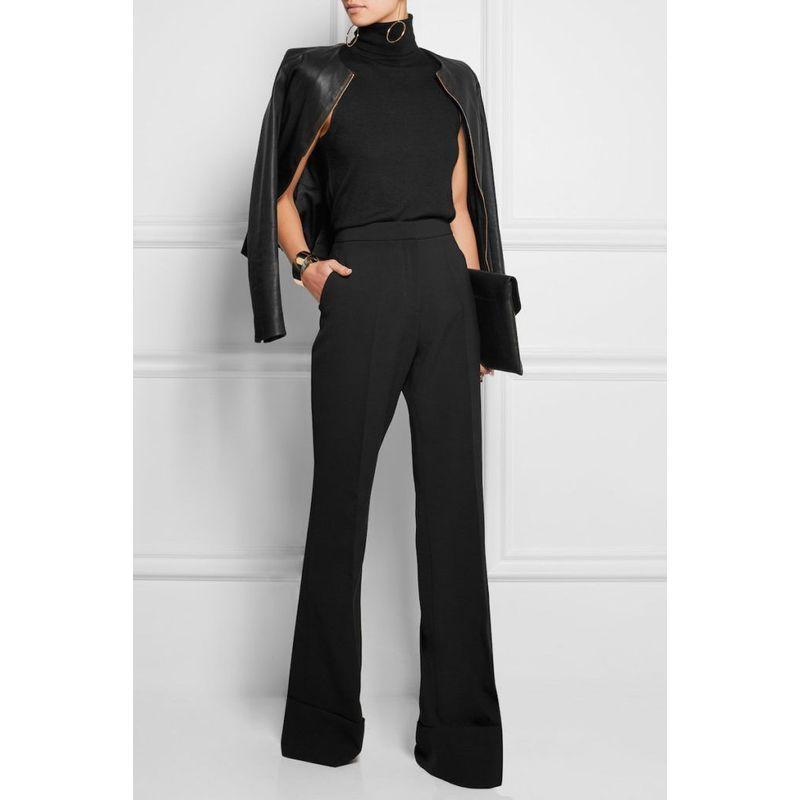 

Полностью на подкладке Весенне-летние черные шерстяные брюки Weila Second Change Богиня газового месторождения Брюки оверсайз Длина длинных брюк Black 8