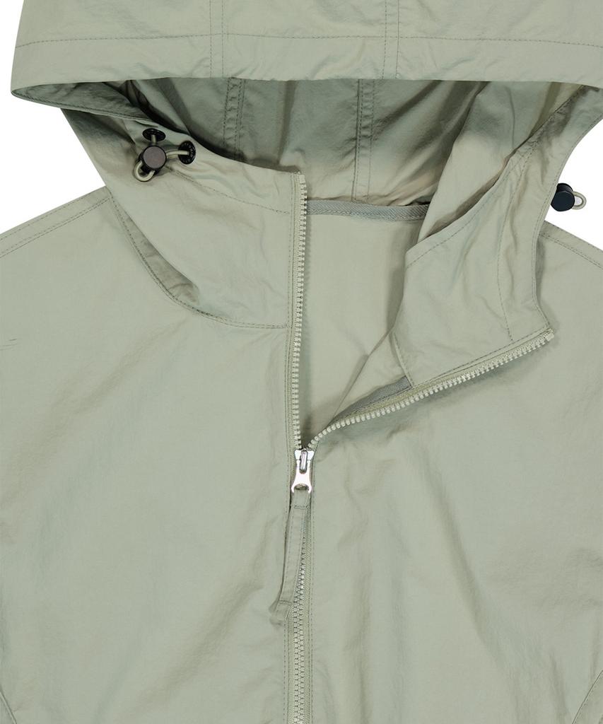 Nylon Anorak Crop Hoodie - Light Khaki
