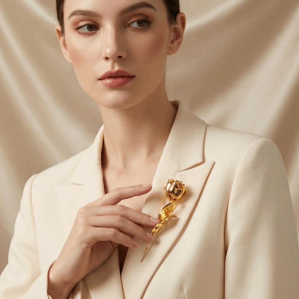 Vintage Rose Flower Brooch Elegant Rose Brooch Autumn and Winter Lapel Pins  Cardigans