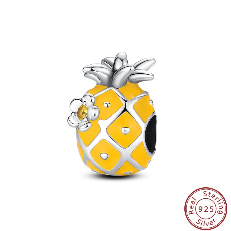 Copper Strawberry Pineapple Avocado Fruit Dessert Series Sweet Charms Beads 3Mm Diy Gift Fine Jewelry