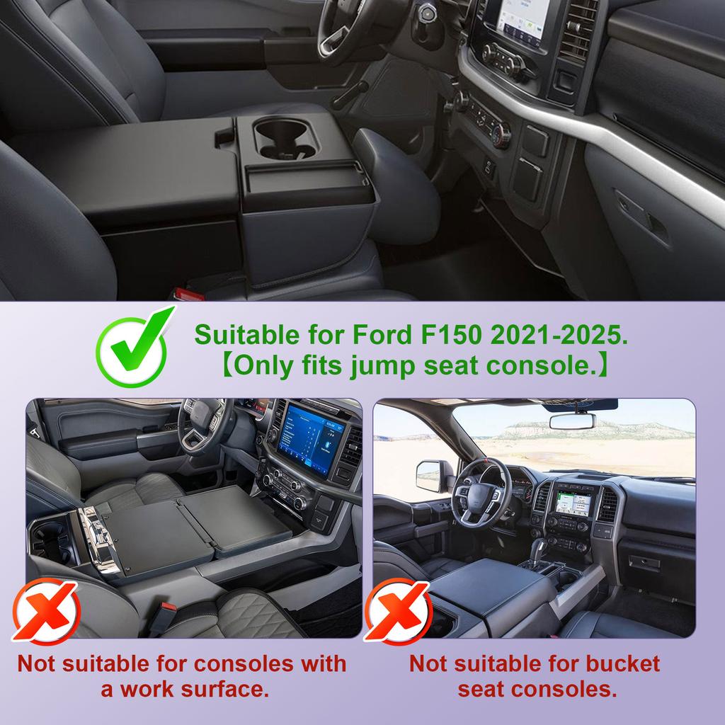 Organisatörsfack för mittkonsolen fram för Ford F150 2025 2025 2025 2025 2025 Förvaringslåda för armstöd Fack Tillbehör Endast för hopp säte