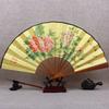 Chinese Style Fan Men Archaic Folding Fan 10-Inch Silk Large Silk Fan Classical Carving Folding Fan Cloth Retro Summer