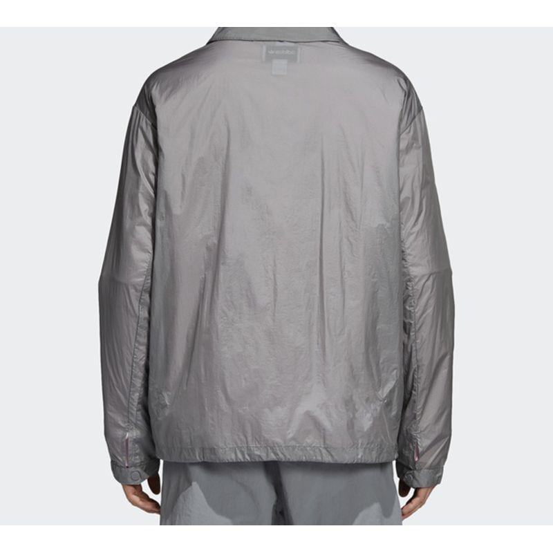 Adidas Originals Woven Logo Coach Shirt Jacket Men Jacket Gray CV5820