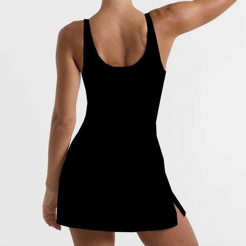 Foreign Trade European and American New Yoga Jumpsuit Running Yoga Backless Anti-exposure Bottoming Quick-Drying Sports Tennis Skirts