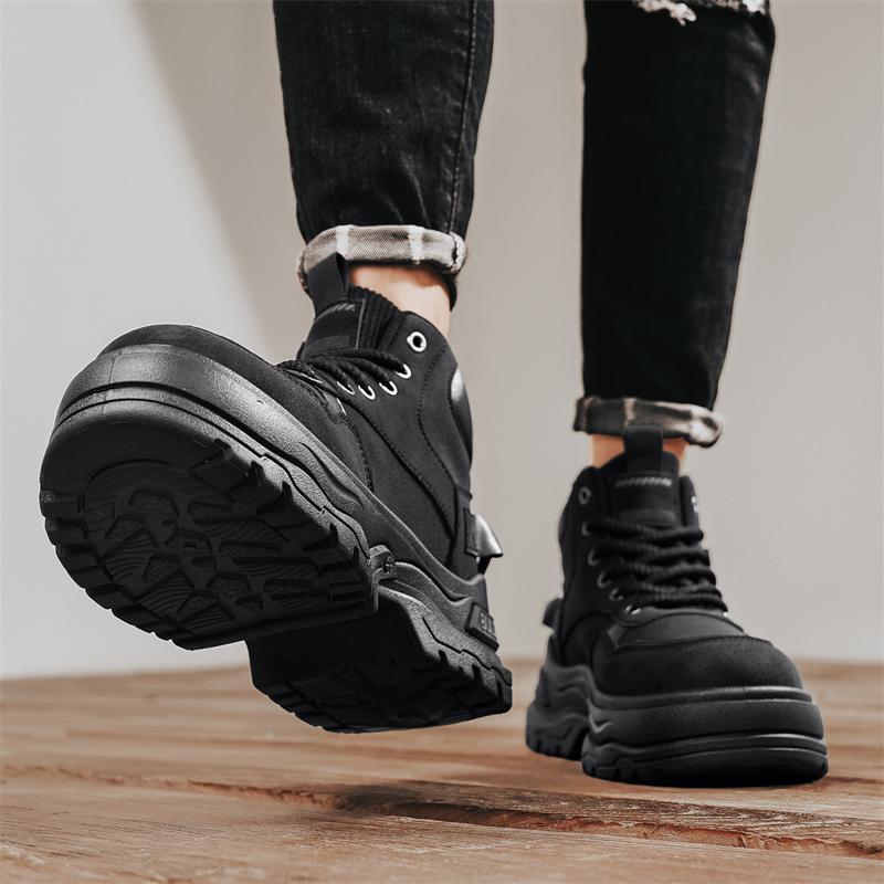 New Fashion Autumn And Winter Men's High Top Martin Boots Students Male Boys Trending Soft Sole Work Shoes Labor Protection Martin Sneakers