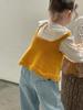 Toddler Korean Style Doll Collar Shirt, Knit Vest, and Bowknot Jeans Set for Girls (2025 Edition).