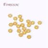 DIY Beading Jewelry Making Supplies 4/5/6MM 18K Gold Plated Flower Caps For Beads Brass Metal Snowflake Beads Spacer
