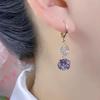 2024 Purple Zircon Stud Earrings for Women: Unique, Luxurious, and Elegant Ear Cuffs