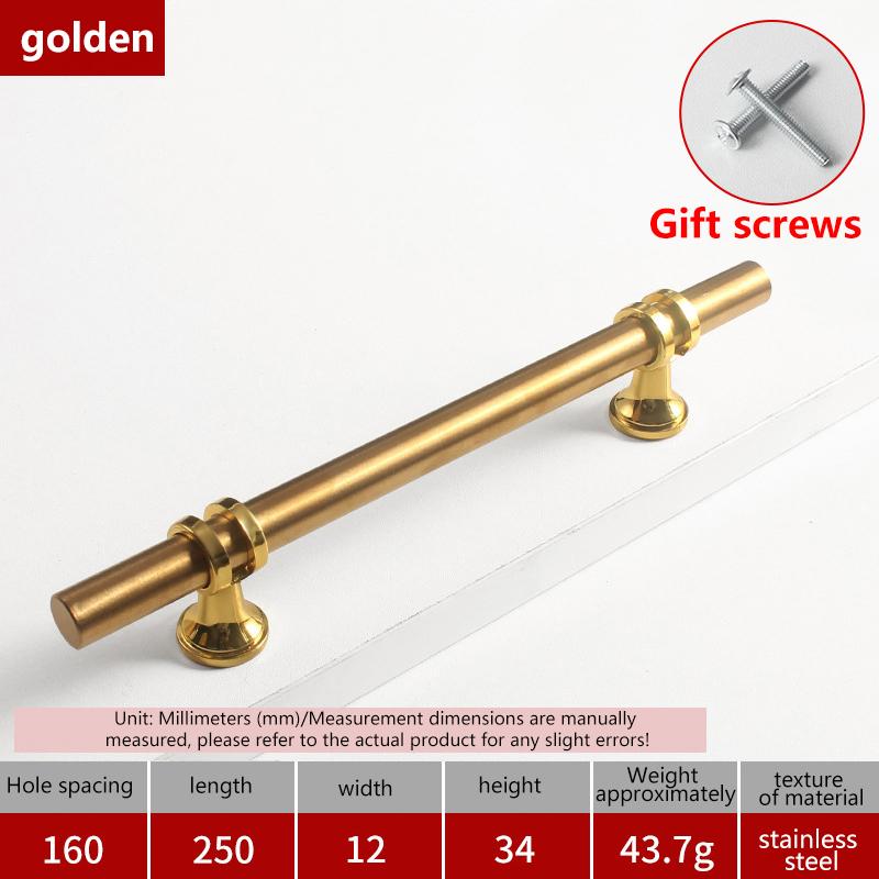Modern Black Gold Cabinet Handles - Solid Drawer Knobs For Kitchen Furniture With Zinc Alloy Material