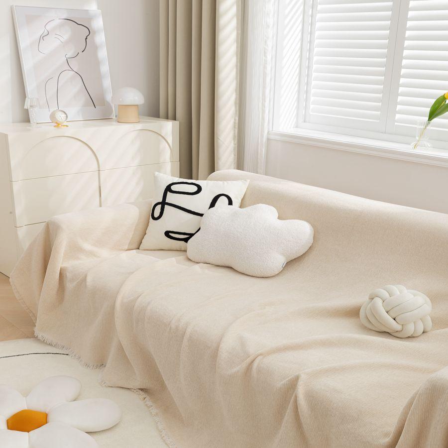 

Chenille Sofa Cover Anti Cat Scratch Non Slip All Inclusive Cushion Cover Modern Simple Dust Proof Fabric Protector 130*180