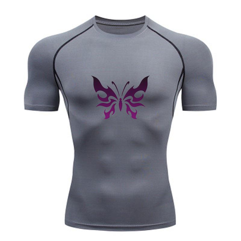 Men's Quick Dry Compression Workout T-Shirt, Stylish Tribal