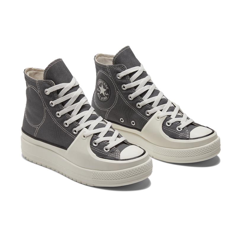 Converse Chuck Taylor All Star Construct Trendige Vielseitige High-Top Canvas-Schuhe Unisex Grau-Weiß