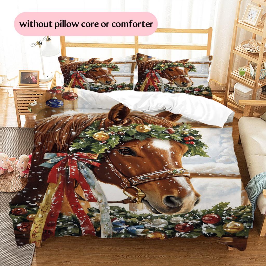 1PC Horse Bedding Quilt Set Quilt Cover Pillowcase Home Decoration Birthday Gift (1 * duvet cover + 15 * pillowcase, without core)
