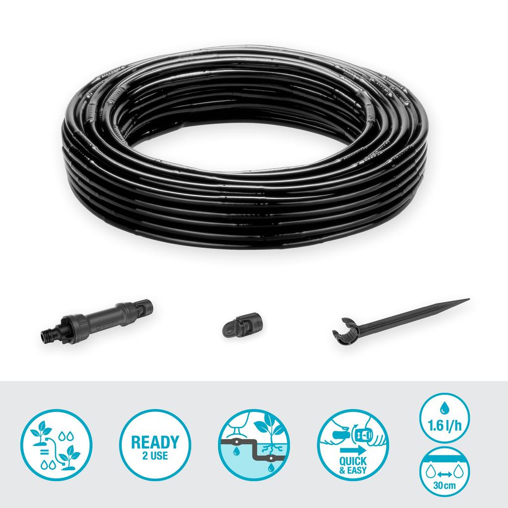 GARDENA Micro-Drip-Bewässerungssystem für Sträucher und 25 m Starterhecken, Set, 13500-20