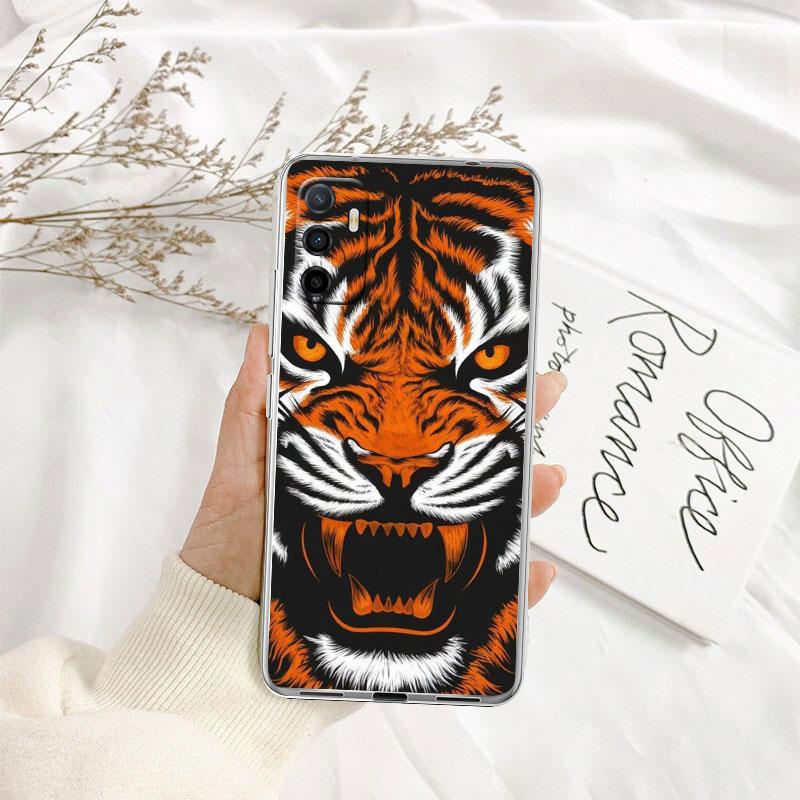 Tier Tiger Löwe Transparente Handyhülle für Samsung Galaxy A04 A04S A14 A23 A34 A54 M23 M33 M52 M53