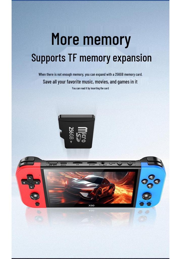 X50 5.5-inch Retro Arcade Handheld Game Console with Two-Player Mode