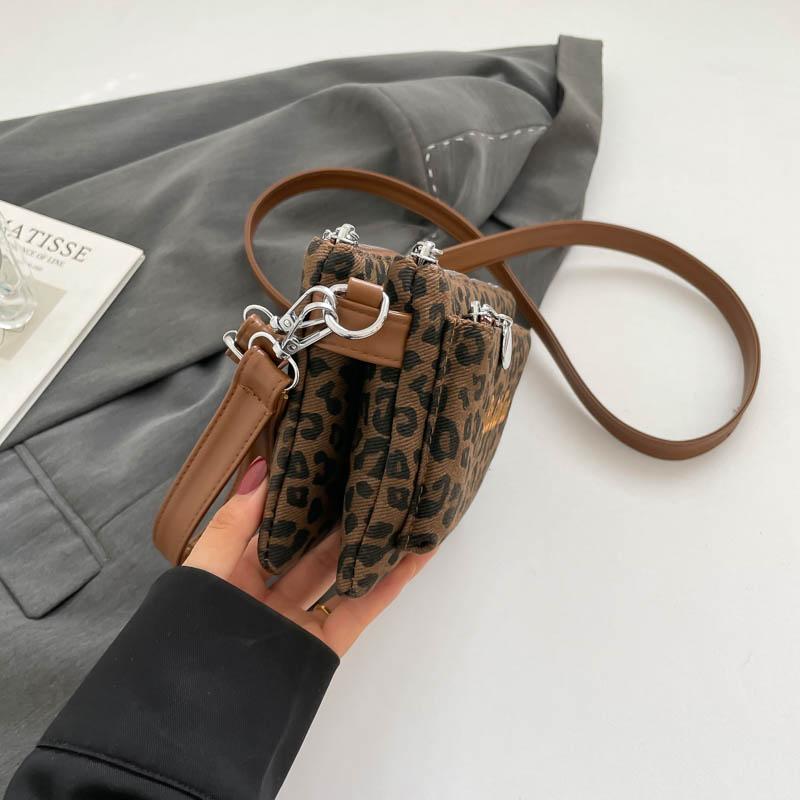 Women's Leopard Print Handbag Vintage Shoulder Bag