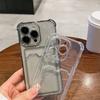 Transparent Card Slot Bag Holder Silicone Case For iPhone 16 15 14 Plus 13 12 11 Pro Max Clear Wallet Shockproof Back Phone Case