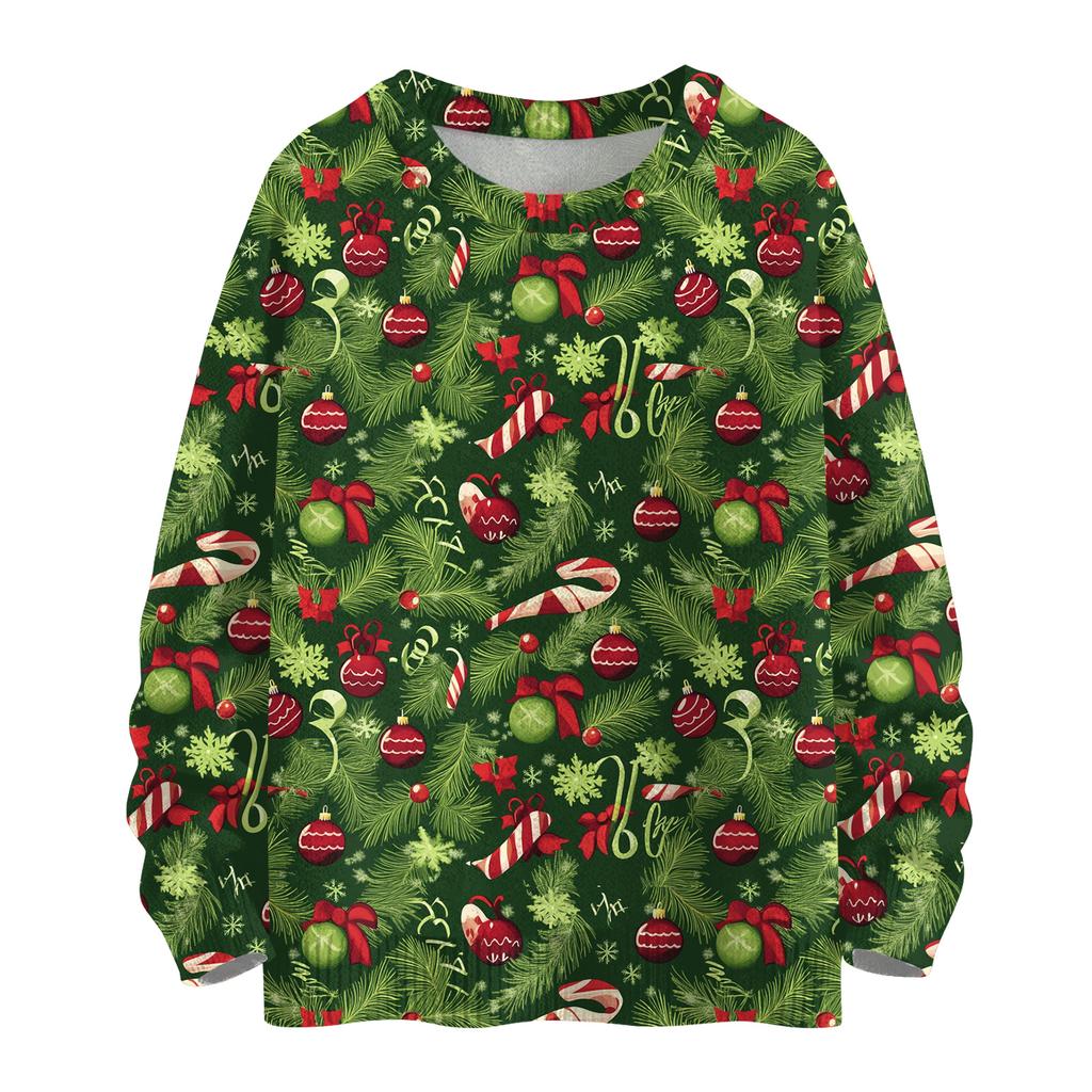 Women's Casual Long Sleeve Woolen Christmas Sweatshirt Fall  Vacation Long Sleeve Pullover