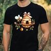 T-Shirt Men Honeybee Motif Cotton Size XS To 5XL