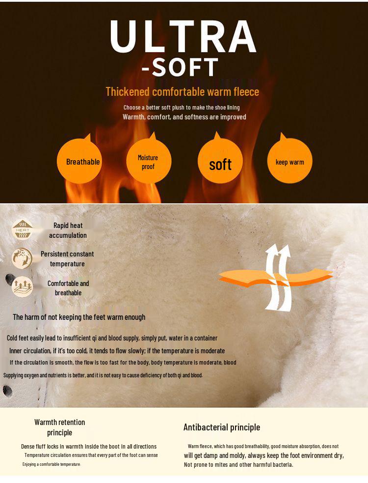 Women's Waterproof Leather Snow Boots - High-Top, Non-Slip, Mid-Calf with Warm Velvet & Thick Cotton Lining