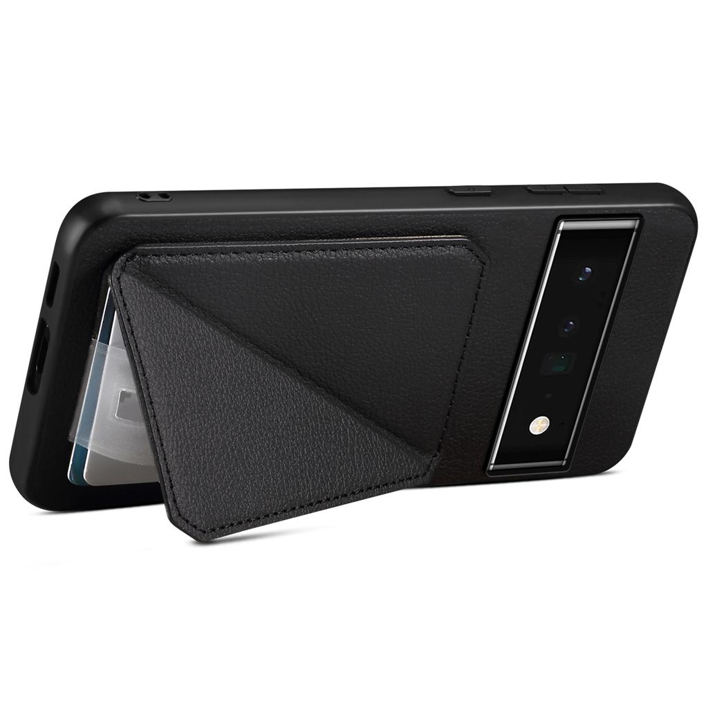 Für Google Pixel 6 Pro 5G Hülle Kartenhalter Ständerfunktion PU Leder Rückseite