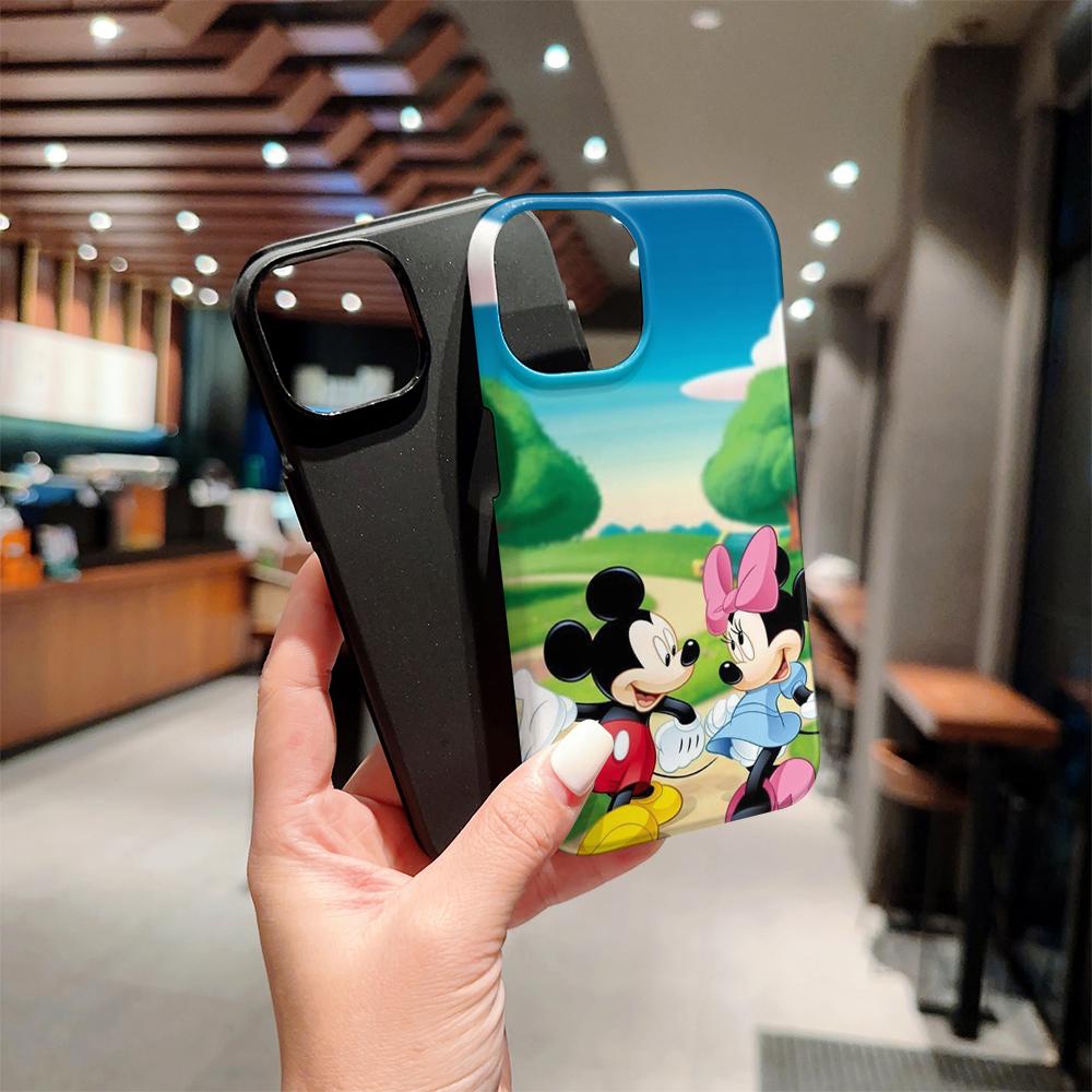 Disney phone case, double-layer protective cover, suitable for iPhone X/XS/SE/7/8/11/12/13/14/15/16/17 Pro Max Plus