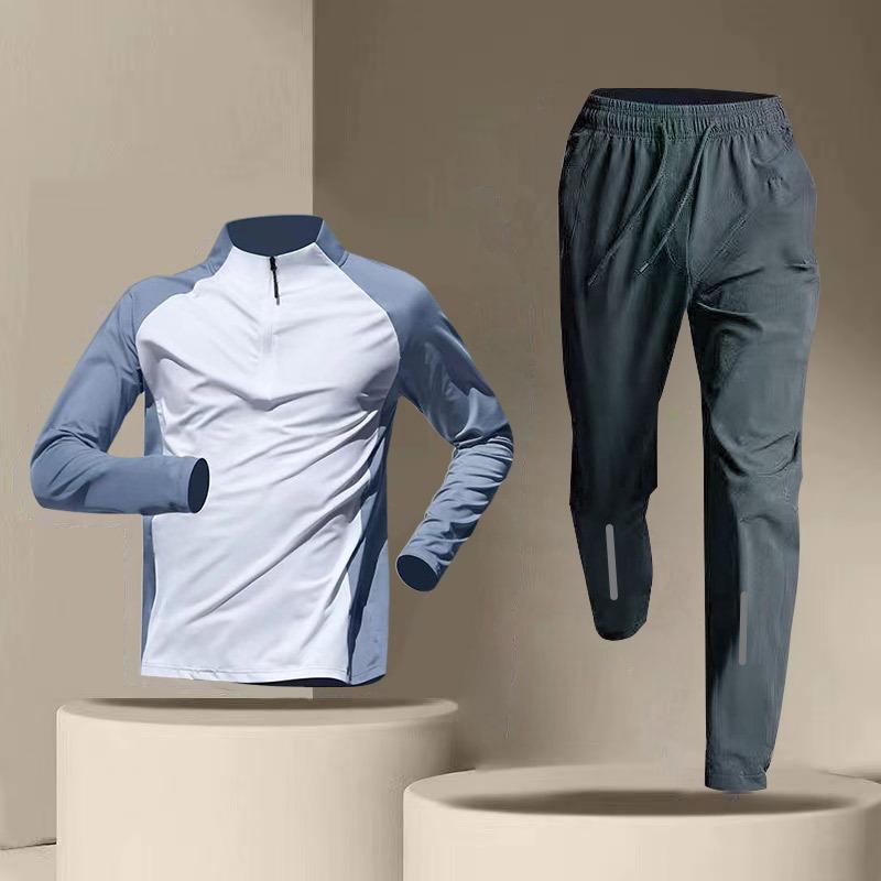 Semi-zipper Training Clothes, Long-sleeved Quick-drying Clothes, Cycling Sports, Track and Field Sports, Couple Suits, Running Fitness Clothes.