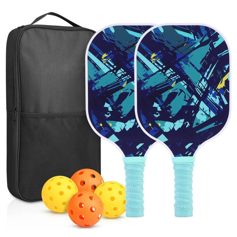 Carbon Fiber Pickleball Paddle Set With PP Honeycomb Core UV Printed Racket Beginners To Advanced Players