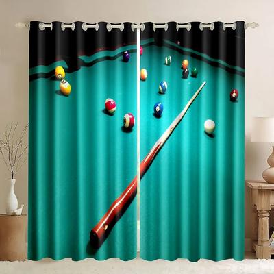 Billiard Pool Balls Arrangement Snooker Contest Beginning Entertainment Game Print Blackout Curtains