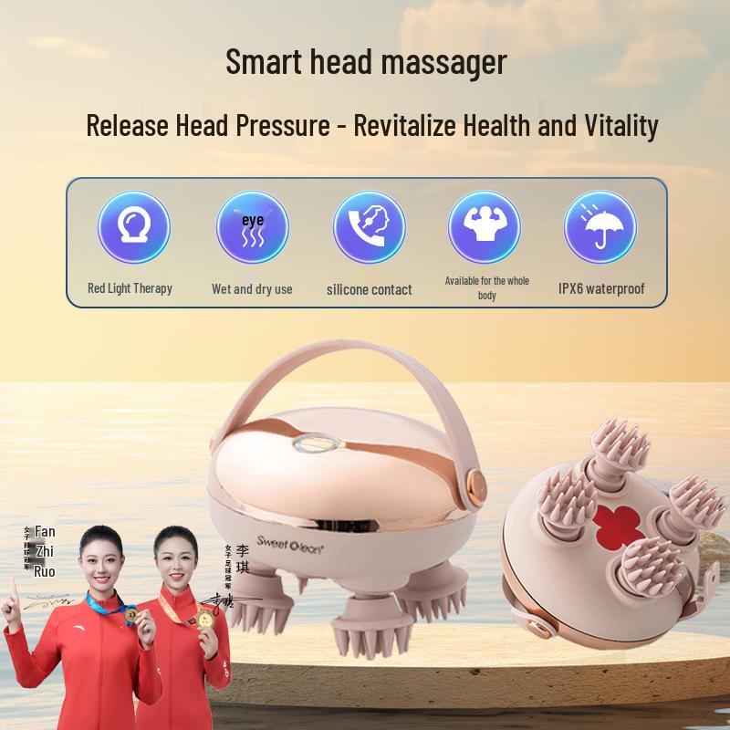 SIVIKOLIN Electric Waterproof Silicone Head Massager for Therapy and Meridian Relief