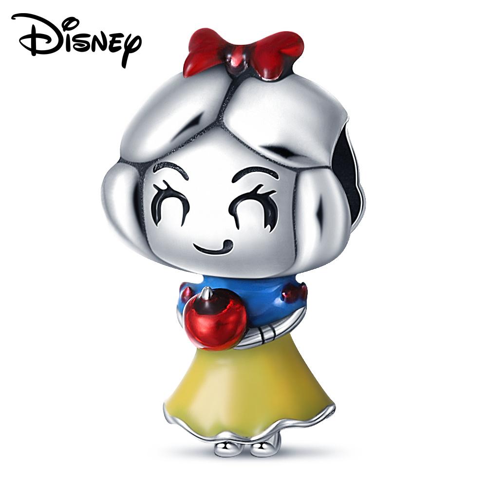 Disney 925 Silver Mickey Minnie And Snow White Pendant Beads Various Styles Suitable For Diy Bracelet