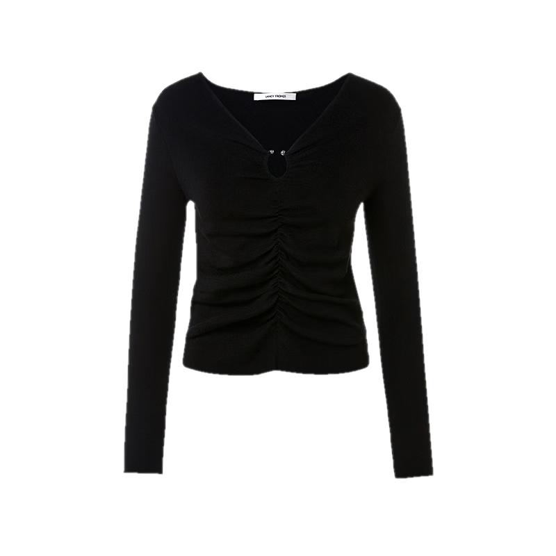 Lanzi Triacetate V-Neck Knit Top