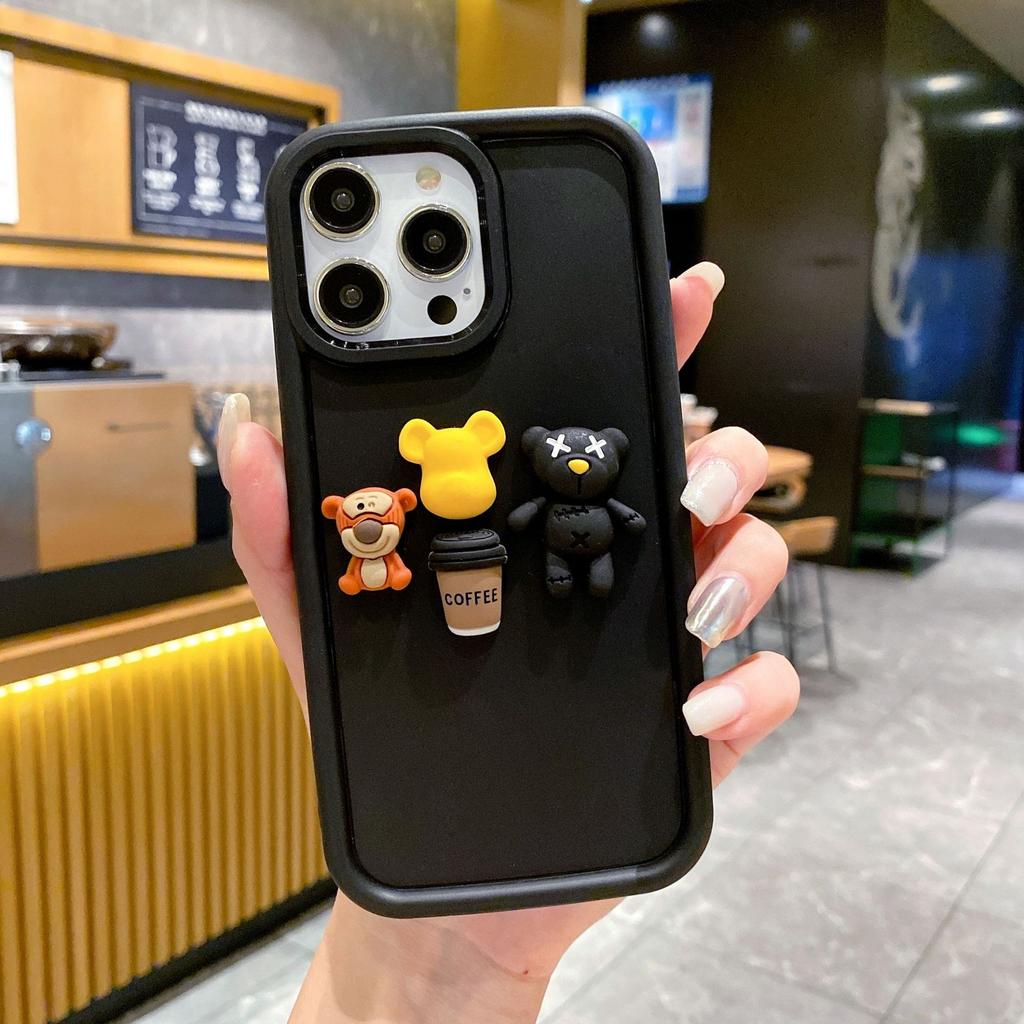 Three-dimensional Bear for iPhone17Promax Mobile Phone Case Apple 16/15 Cute 14/11 Trendy Girl 7P/XR