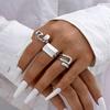3Pcs/Set Irregular Line Rings Set For Women Vintage Hollow Out Gold Silver Color Adjustable Open Rings Fashion Party Jewelry New