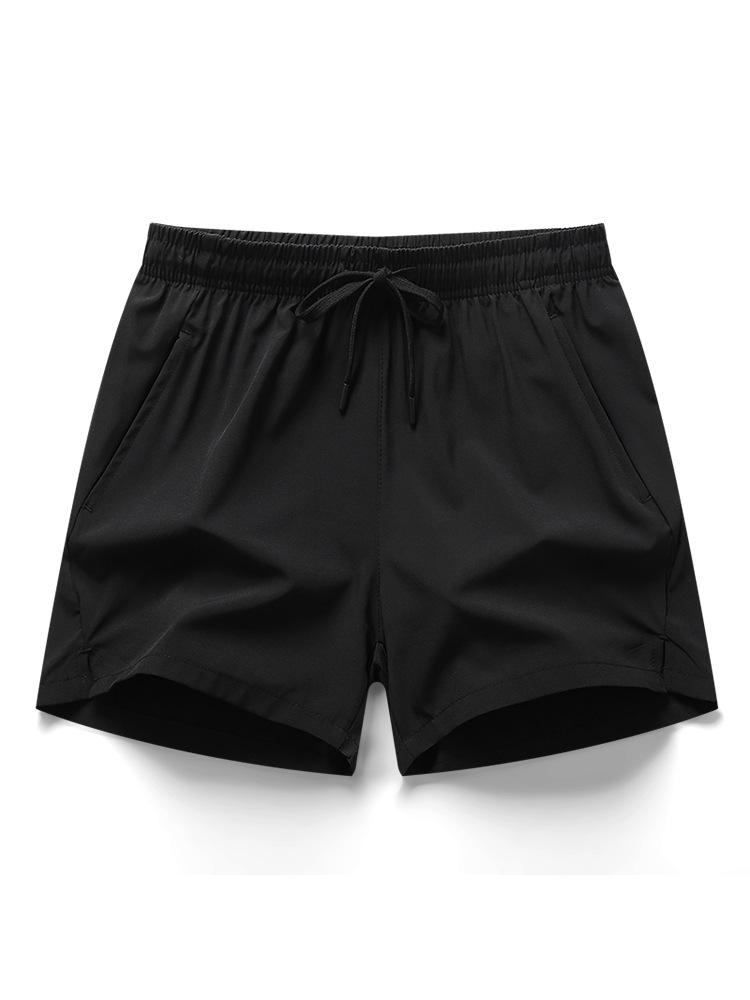 

2025 Пара шорт из ледяного шелка для мужчин и женщин, многоцветные, модные, длиной три четверти, быстросохнущие, для бега, летние, эластичные, для улицы 4XL чёрный