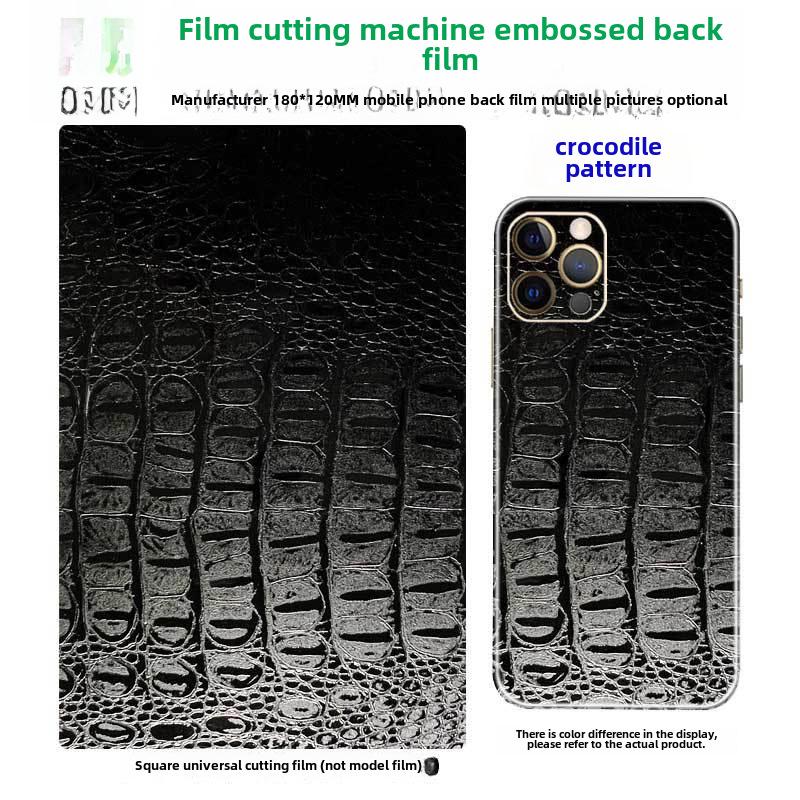 3-Layer 8-Inch Carbon Fiber Blade Laser Film Cutting Machine for Universal Phone Film with Crocodile Leather Pattern.