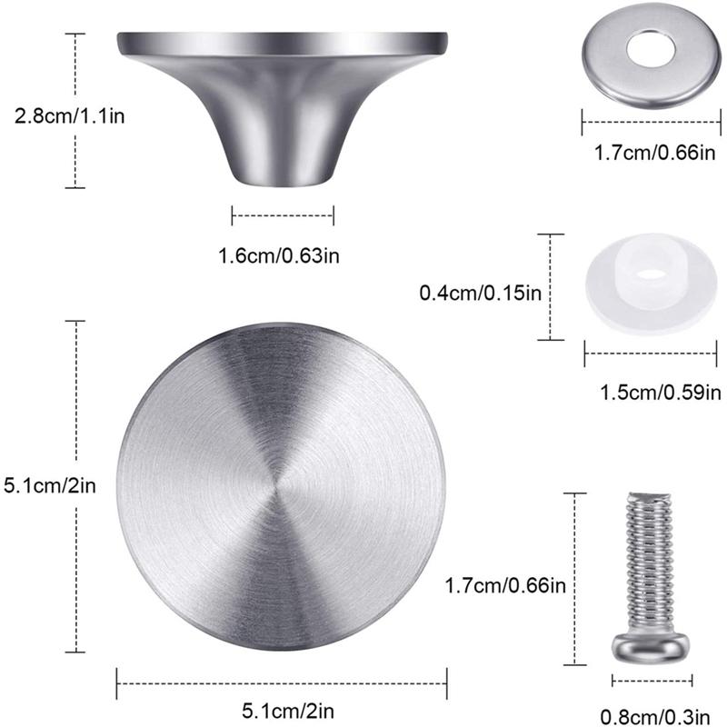 4 Sets Dutch Oven Knob Stainless Steel Replacement Knob Pot Lid Handle for Le Creuset Aldi Lodge Enameled Dutch Oven