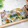 Colorful Lemon Cherry Blossoms Floral Patterns Pattern Diatom Mud Floor Mat For Living Room